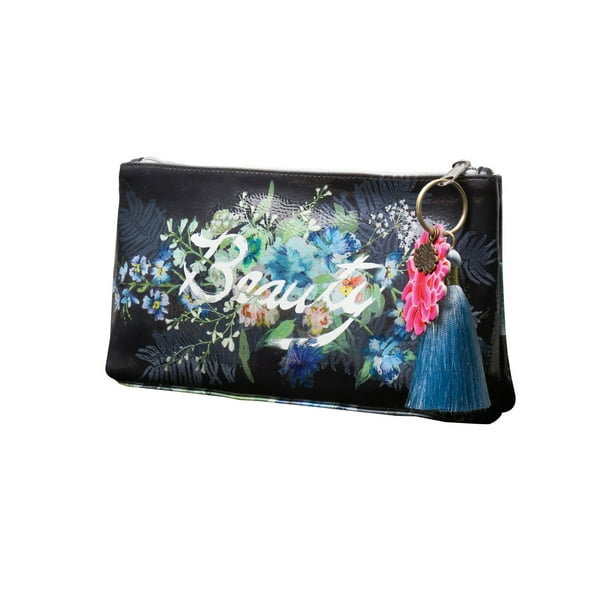Makeup Zipper Bag Side Pocket Wristlet Clutch Summer Bag Bag in Bag Cute Zipper Pouch Floral Zipper Pouch Bag Organizer Phone Clutch